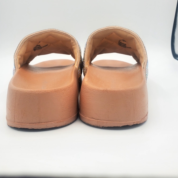 MADDEN GIRL Women Pink Rhinestone Quilted Round Toe platform slip on slide 8 - Picture 6 of 8